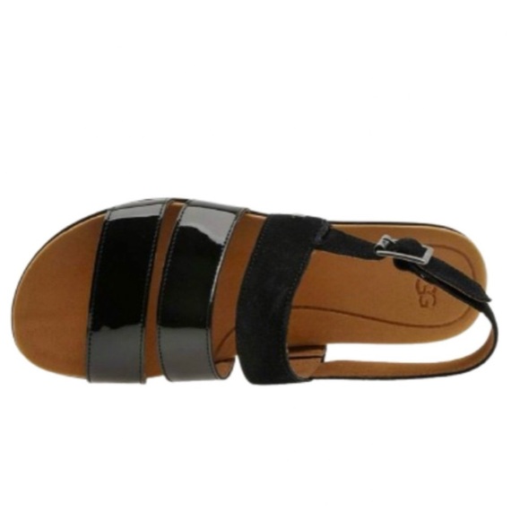 UGG Braelynn Platform Sandal Black White Size 7 - Picture 3 of 8